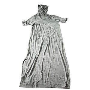 Comfort Code Cuddl Duds Gray Hooded Maxi Dress Size Small